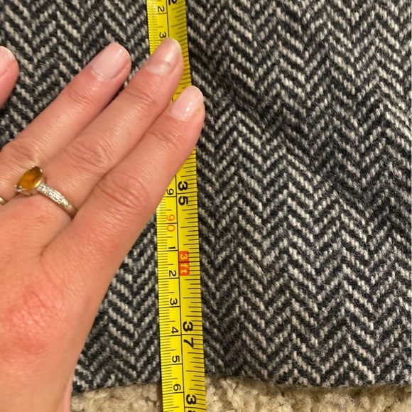 Reiss Women’s Single Breasted Houndstooth Wool Coat Size XL Wool Trench Pea Coat - Picture 7 of 10